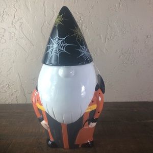 Gnome Halloween trick or treater cookie jar
